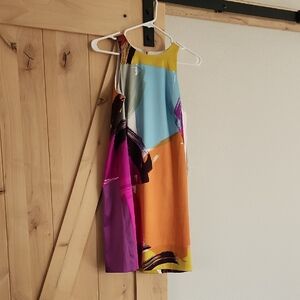 Ann Taylor Multicolor Abstract Mini Dress